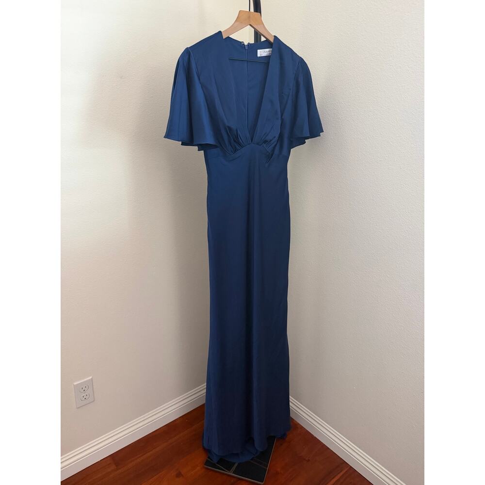 New MAC DUGGAL 554021 column sapphire blue dress sz 4 - Picture 4 of 6